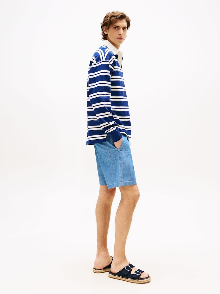 Tommy Hilfiger Blue Chambray Shorts - Image 2 of 5 Tommy Hilfiger Blue Chambray Shorts - Image 2 of 5