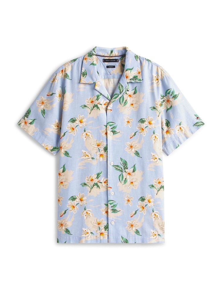 Tommy Hilfiger Blue Lightweight Floral Print Shirt - Image 5 of 5
