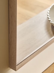 Oak Effect Wide Arch Over Mantle Wall Mirror - Image 2 of 4