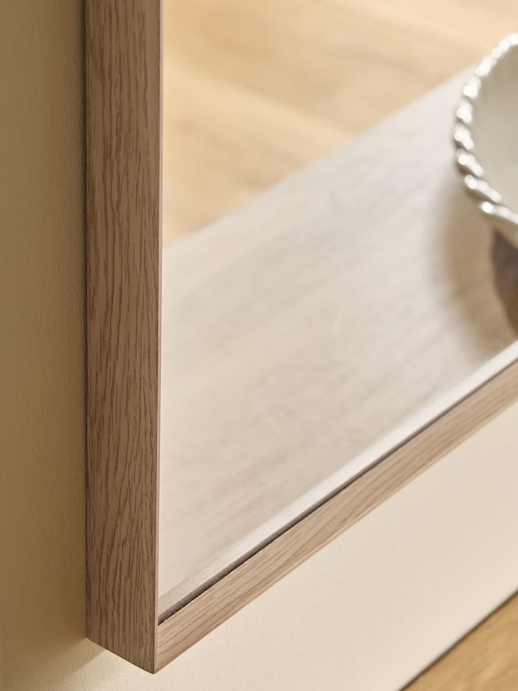 Oak Effect Wide Arch Over Mantle Wall Mirror - Image 2 of 4