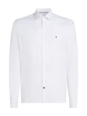 Tommy Hilfiger White Slim Flex Stretch Cotton Poplin Shirt - Image 5 of 5