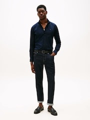 Tommy Hilfiger Blue Navy Slim Flex Stretch Cotton Poplin Shirt - Image 3 of 5