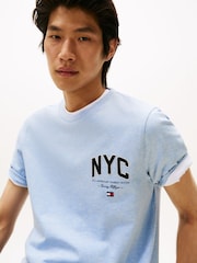 Tommy Hilfiger Blue Athleisure Logo Embroidery T-Shirt - Image 4 of 5