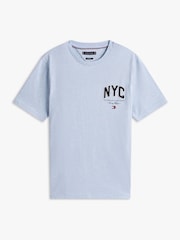 Tommy Hilfiger Blue Athleisure Logo Embroidery T-Shirt - Image 5 of 5