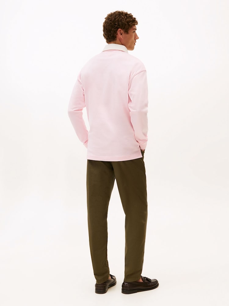 Tommy Hilfiger Pink Athleisure Crest Relaxed Rugby Shirt - Image 2 of 5