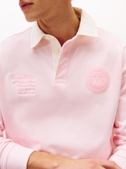 Tommy Hilfiger Pink Athleisure Crest Relaxed Rugby Shirt - Image 4 of 5