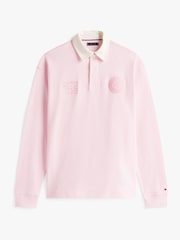 Tommy Hilfiger Pink Athleisure Crest Relaxed Rugby Shirt - Image 5 of 5