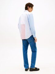 Tommy Hilfiger Blue Colour-Blocked Stripe Relaxed Fit Shirt - Image 2 of 4