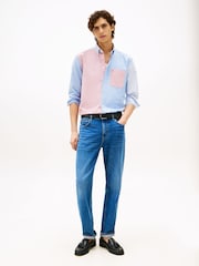 Tommy Hilfiger Blue Colour-Blocked Stripe Relaxed Fit Shirt - Image 3 of 4