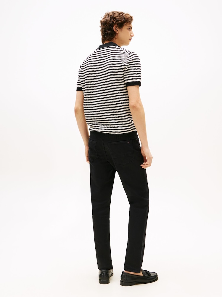 Tommy Hilfiger Black Knit Textured Polo Jumpers - Image 2 of 5 Tommy Hilfiger Black Knit Textured Polo Jumpers - Image 2 of 5