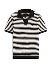 Tommy Hilfiger Black Knit Textured Polo Jumpers - Image 5 of 5