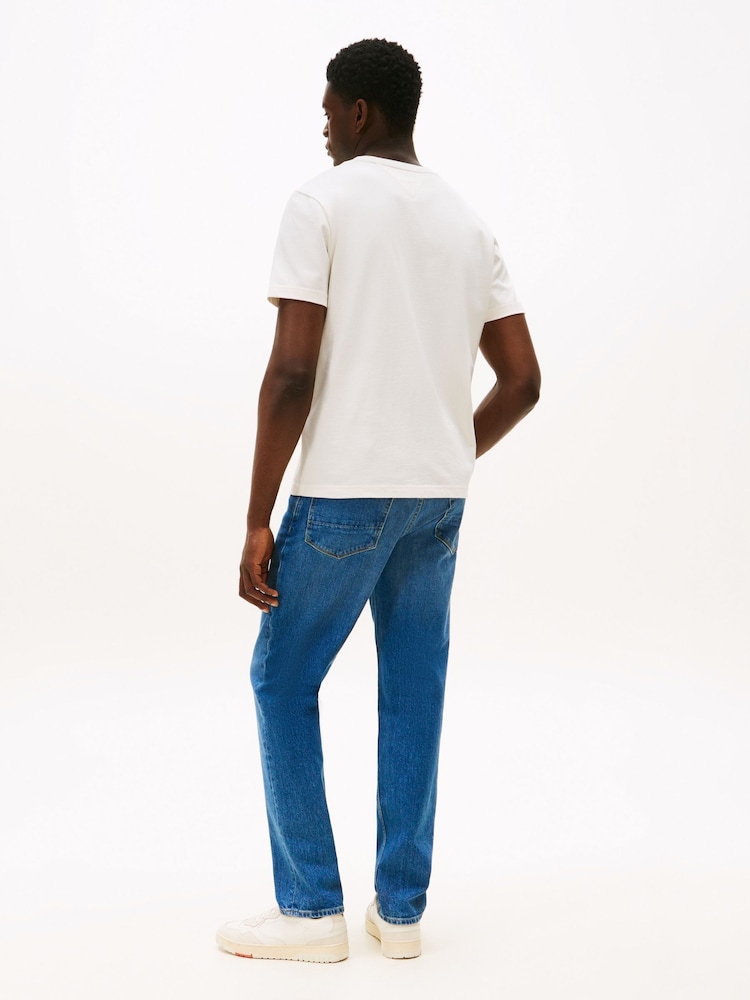 Tommy Hilfiger Cream Athleisure Logo Embroidery T-Shirt - Image 2 of 5 Tommy Hilfiger Cream Athleisure Logo Embroidery T-Shirt - Image 2 of 5