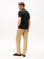 Tommy Hilfiger Black Regular Signature Zip Placket Polo Shirt - Image 3 of 4