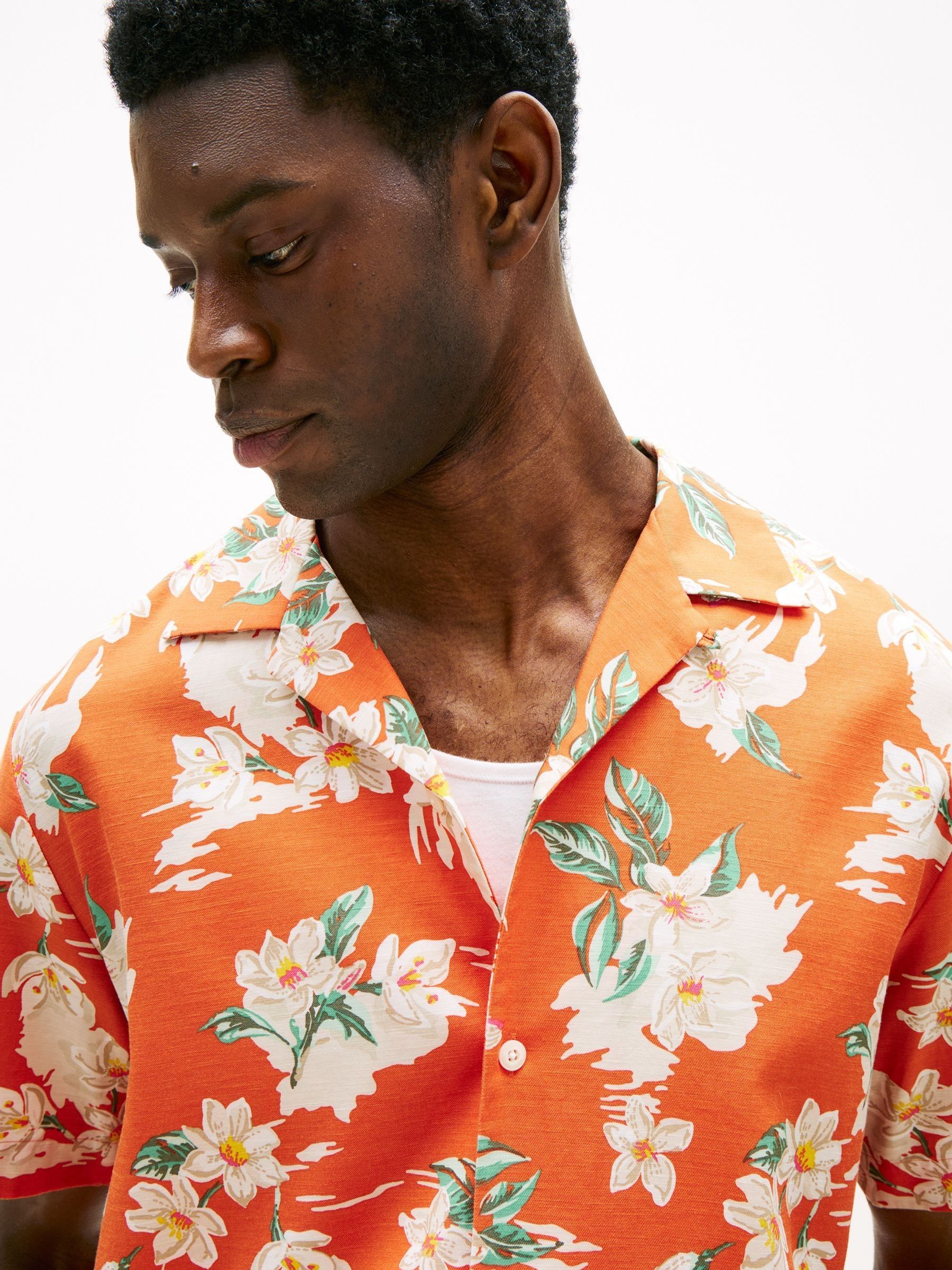 Buy Tommy Hilfiger Orange Lightweight Floral Print Shirt from Next USA