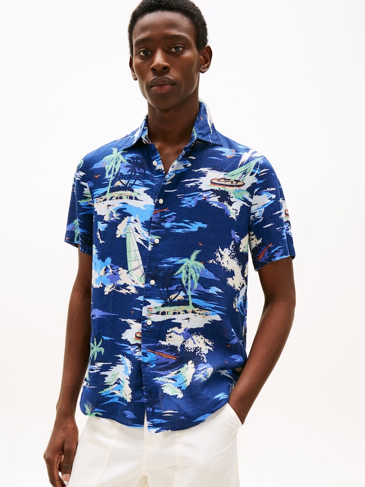 Tommy Hilfiger Linen Print Shirt - Imagem 1 de 5