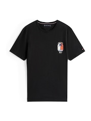 Tommy Hilfiger Black Tropical Logo Crew Neck T-Shirt - Image 5 of 5