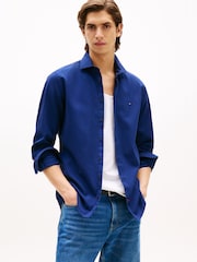 Tommy Hilfiger Blue Slim Dobby Shirt - Image 1 of 5
