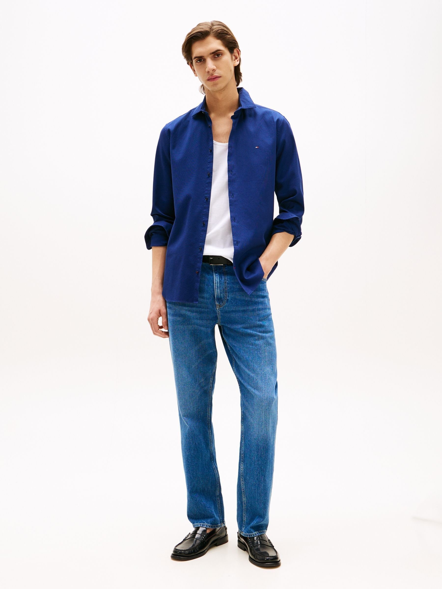 Buy Tommy Hilfiger Blue Slim Dobby Shirt from Next South Africa