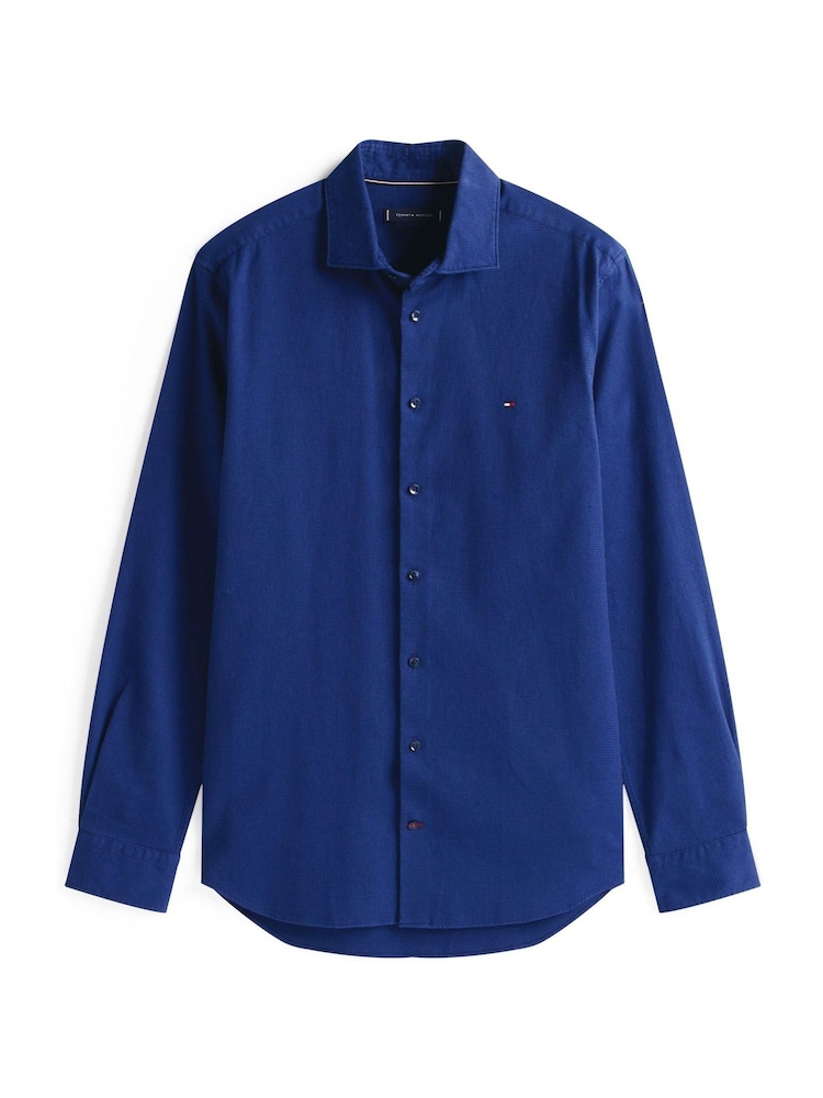 Tommy Hilfiger Blue Slim Dobby Shirt - Image 5 of 5