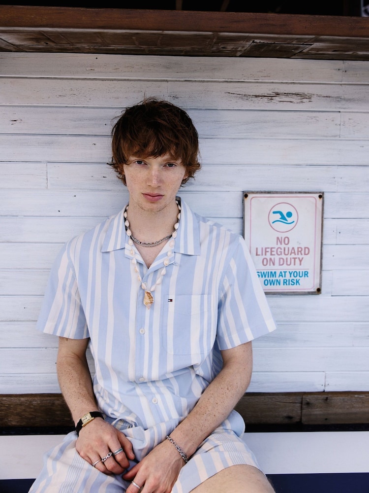Tommy Hilfiger Blue Stripe Shirt - Image 2 of 7 Tommy Hilfiger Blue Stripe Shirt - Image 2 of 7