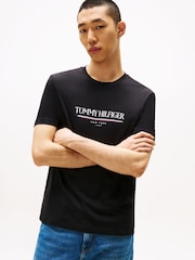 Tommy Hilfiger Black Logo Crew Neck T-Shirt - Image 1 of 5