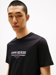 Tommy Hilfiger Black Logo Crew Neck T-Shirt - Image 4 of 5