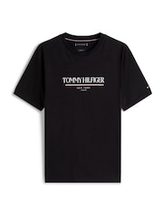 Tommy Hilfiger Black Logo Crew Neck T-Shirt - Image 5 of 5