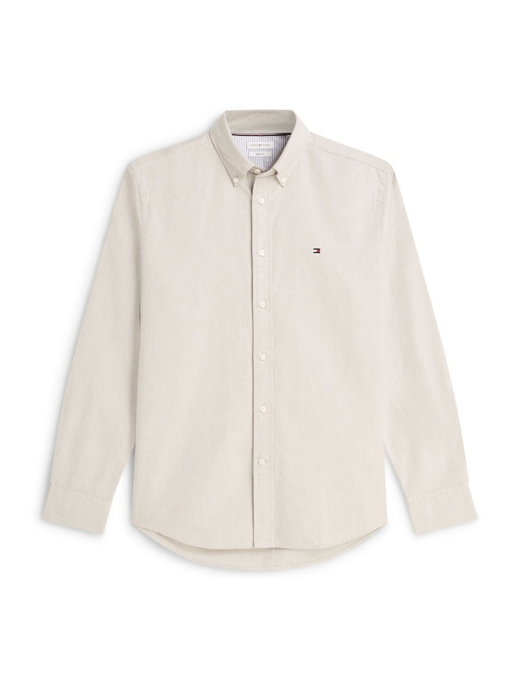 Tommy Hilfiger Natural Regular Fit Oxford Shirt - Image 7 of 7