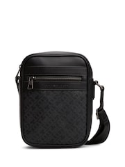 Tommy Hilfiger Black Monogram Cross-Body Reporter Bag - Image 1 of 4