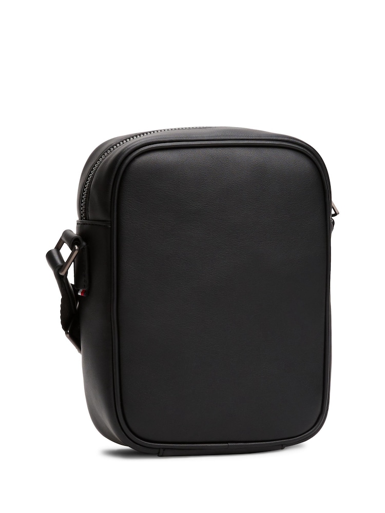 Tommy Hilfiger Black Monogram Cross-Body Reporter Bag - Image 2 of 4 Tommy Hilfiger Black Monogram Cross-Body Reporter Bag - Image 2 of 4