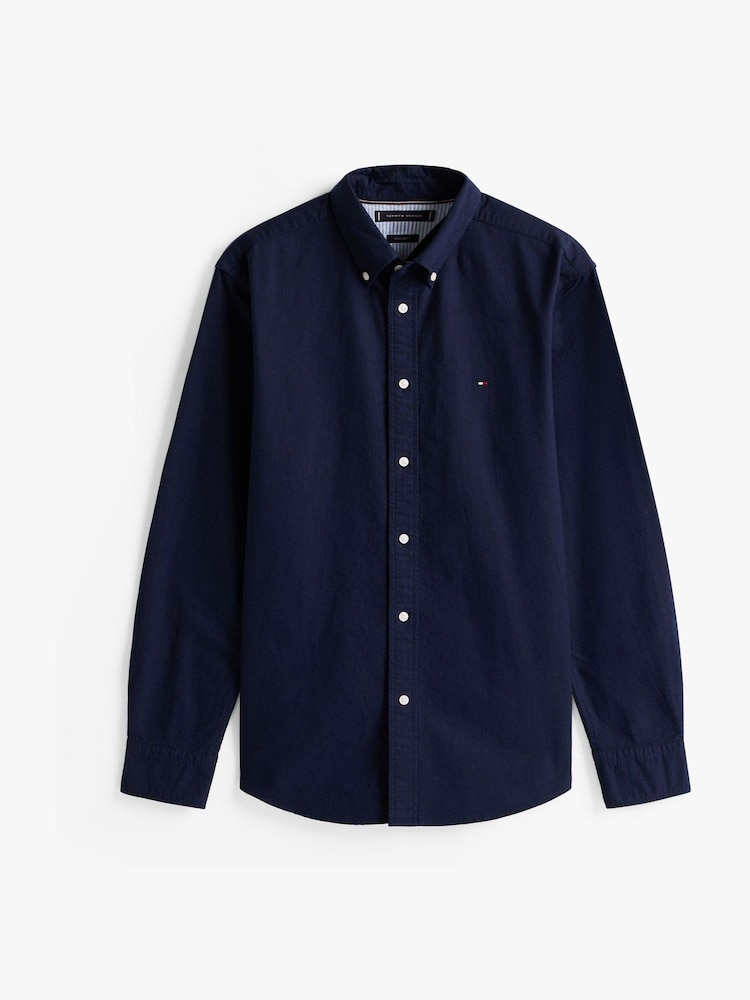 Tommy Hilfiger Blue Regular Fit Oxford Shirt - Image 5 of 5
