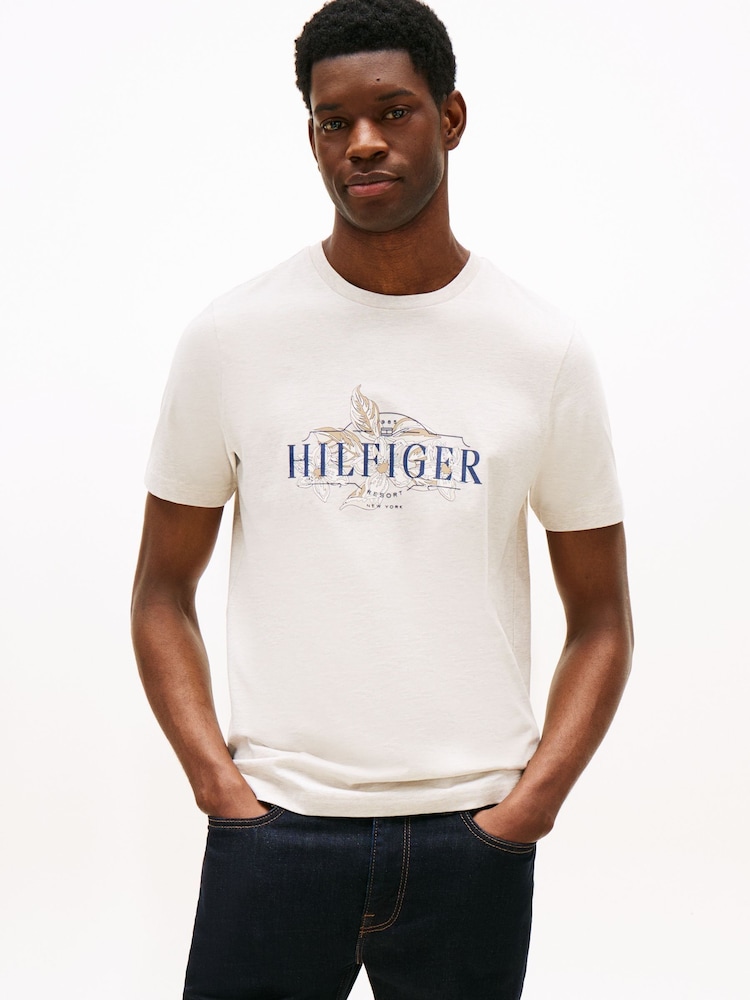 Tommy Hilfiger Sand Regular Fit Short Sleeve T-Shirt - Image 1 of 5