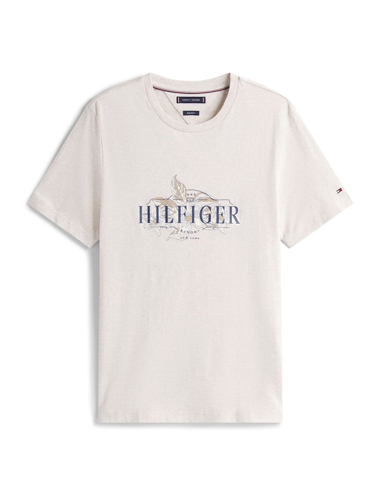 Tommy Hilfiger Sand Regular Fit Short Sleeve T-Shirt - Image 5 of 5