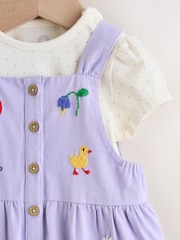 Purpuriu personaj - Set salopetă din denim și body pentru bebeluși 2 piese (0luni -2ani) - Imaginea 4 din 9