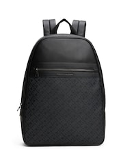 Tommy Hilfiger Black TH Monogram Textured Backpack - Image 1 of 5