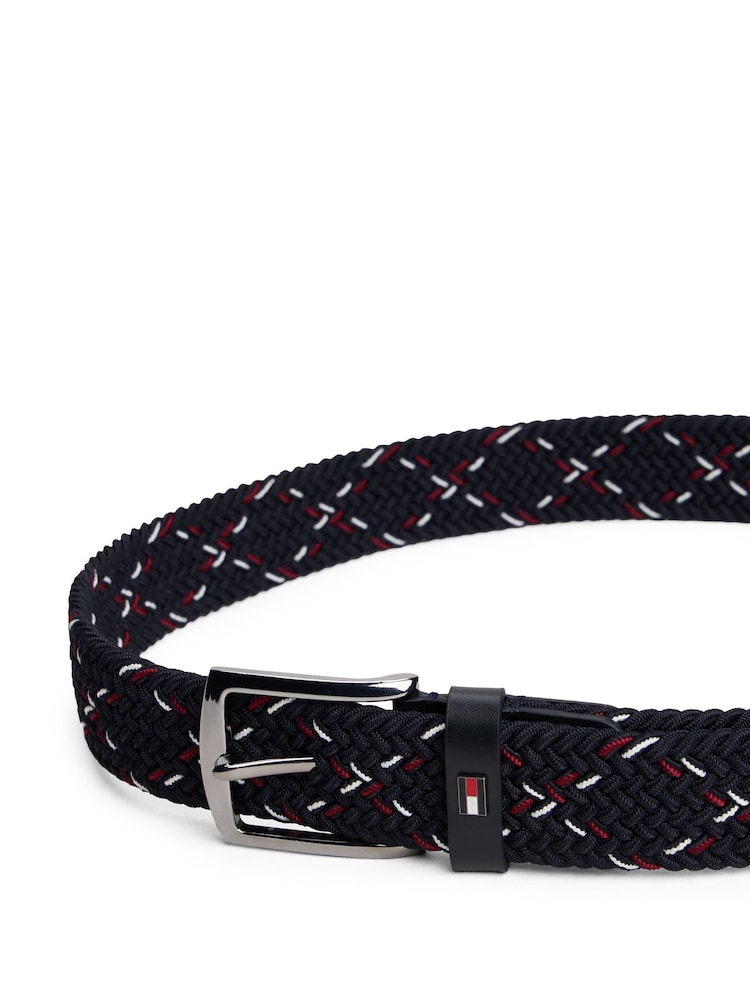 Tommy Hilfiger Blue Woven Elasticated Belt - Image 3 of 3