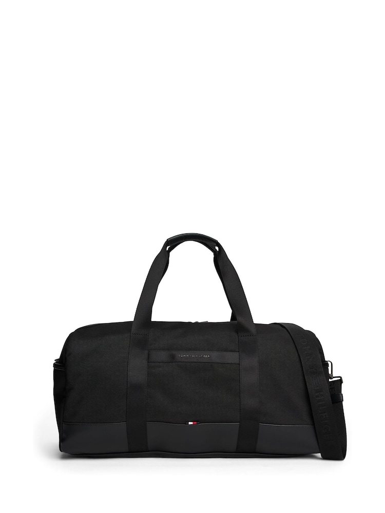 Tommy Hilfiger Black Metal Logo Travel Cross-Body Duffel Bag - Image 1 of 5