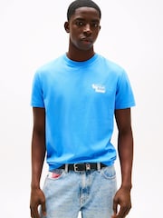 modra - Tommy Jeans Slim Stack Logo T-Shirt - Slika 1 iz 5