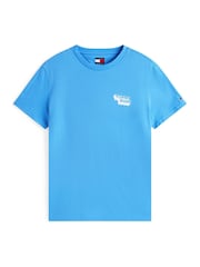 modra - Tommy Jeans Slim Stack Logo T-Shirt - Slika 5 iz 5