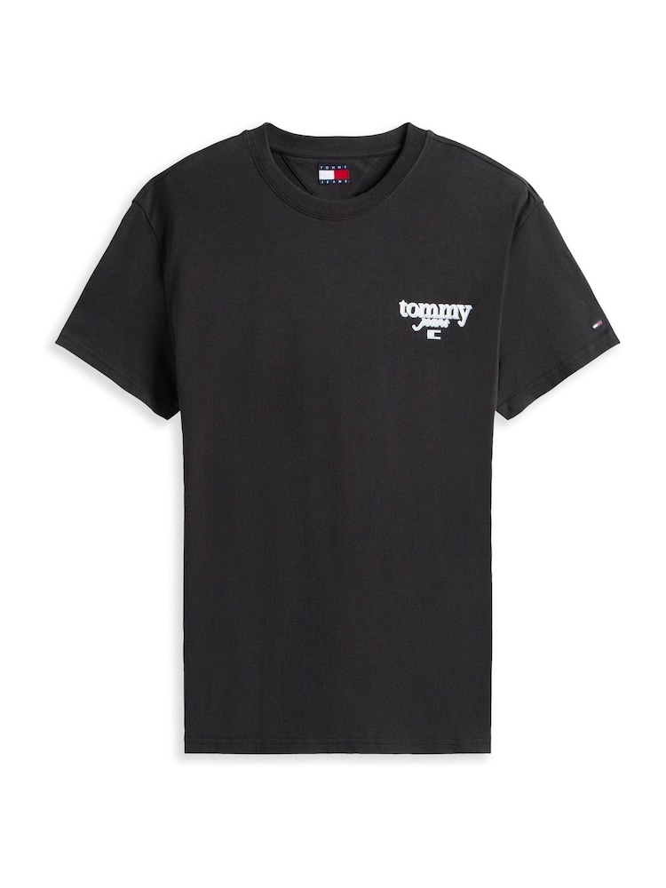 Tommy Jeans Black Signature Back Logo Crew Neck T-Shirt - Image 5 of 5