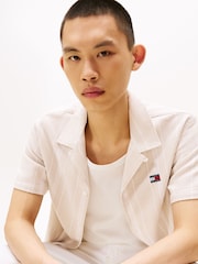 Tommy Jeans Natural Regular Fit Textured Short Sleeve Shirt - Image 4 of 5