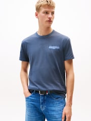 Tommy Jeans Blue Back Graphic Print Crew Neck T-Shirt - Image 1 of 5
