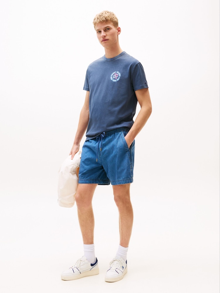 Tommy Jeans Blue Back Graphic Print Crew Neck T-Shirt - Image 2 of 5 Tommy Jeans Blue Back Graphic Print Crew Neck T-Shirt - Image 2 of 5