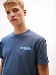 Tommy Jeans Blue Back Graphic Print Crew Neck T-Shirt - Image 4 of 5