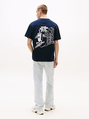 Tommy Jeans Blue Back Logo Graphic Print Relaxed T-Shirt - Image 2 of 5