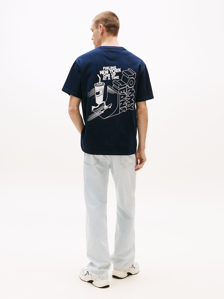 Tommy Jeans Blue Back Logo Graphic Print Relaxed T-Shirt - Image 2 of 5