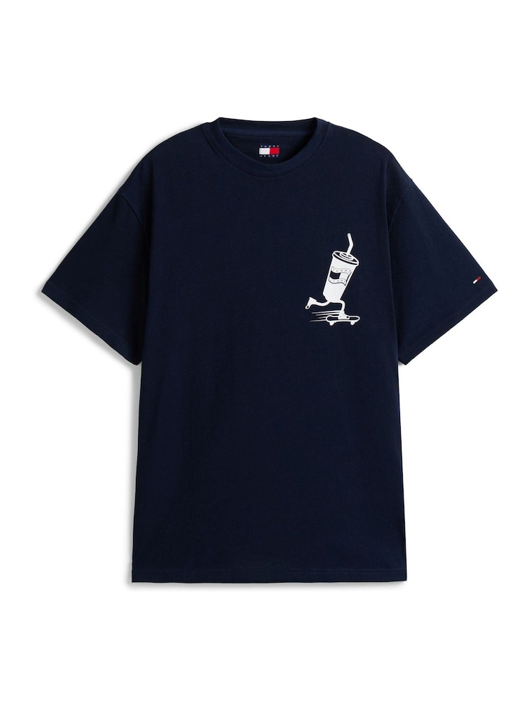 Tommy Jeans Blue Back Logo Graphic Print Relaxed T-Shirt - Image 5 of 5
