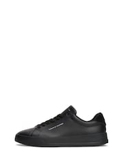 Tommy Hilfiger Black Contrast Heel Court Trainers - Image 2 of 4