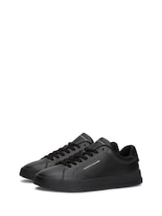 Tommy Hilfiger Black Contrast Heel Court Trainers - Image 3 of 4