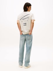 Tommy Jeans Cream Signature Back Logo Crew Neck T-Shirt - Image 2 of 5